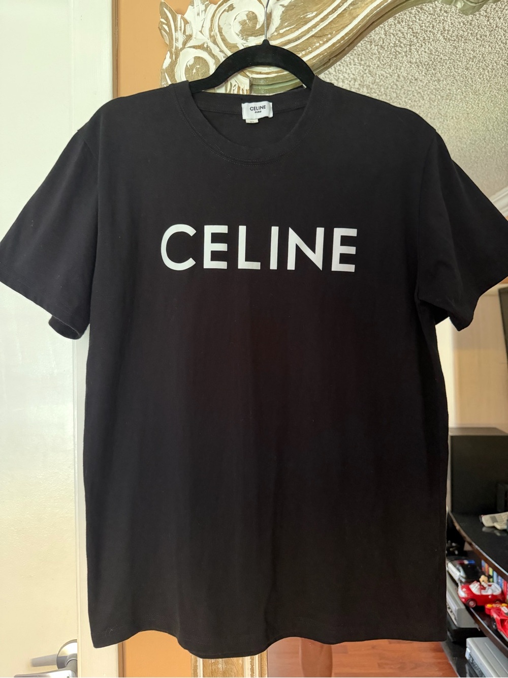 Celine Paris Cotton Logo Short Sleeve T-Shirt